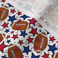 Small Scale Team Spirit Footballs and Stars in Buffalo Bills Colors Royal Blue and Red