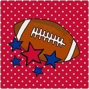 18x18 Panel Team Spirit Football and Stars in Buffalo Bills Colors Royal Blue and Red for DIY Throw Pillow Cushion Cover or Tote Bag copy (1)