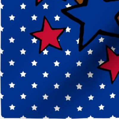 18x18 Panel Team Spirit Football and Stars in Buffalo Bills Colors Royal Blue and Red for DIY Throw Pillow Cushion Cover or Tote Bag copy