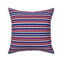 Medium Scale Team Spirit Football Wavy Stripes in Buffalo Bills Colors Royal Blue and Red