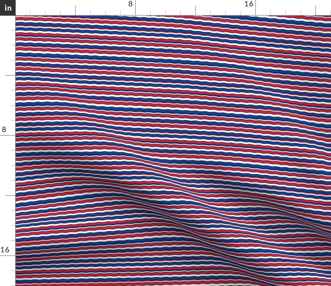 Small Scale Team Spirit Football Wavy Stripes in Buffalo Bills Colors Royal Blue and Red