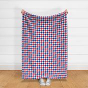 Large Scale Team Spirit Football Houndstooth in Buffalo Bills Colors Royal Blue and Red