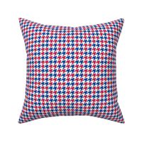 Small Scale Team Spirit Football Houndstooth in Buffalo Bills Colors Royal Blue and Red