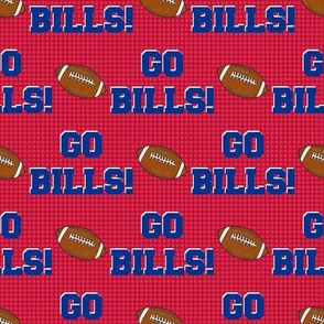 Large Scale Team Spirit Football Go Bills! Buffalo Bills Colors Royal Blue and Red