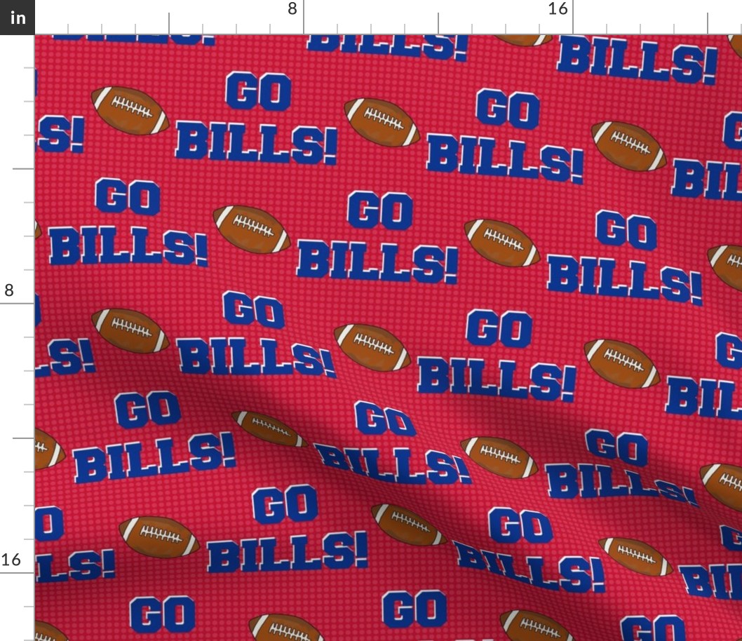 Large Scale Team Spirit Football Go Bills! Buffalo Bills Colors Royal Blue and Red