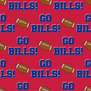 Medium Scale Team Spirit Football Go Bills! Buffalo Bills Colors Royal Blue and Red