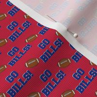 Small Scale Team Spirit Football Go Bills! Buffalo Bills Colors Royal Blue and Red