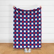 Large Scale Team Spirit Football Bold Checkerboard in Buffalo Bills Colors Royal Blue and Red
