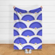 Jumbo Periwinkle Splayed Fans on White