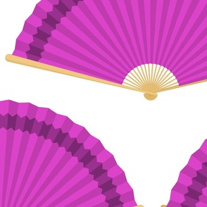 Jumbo Magenta Splayed Fans on White