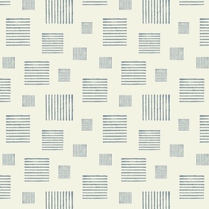Textured Stripe Grid in Soft Indigo Large