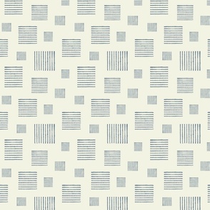 Textured Stripe Grid in Soft Indigo Med