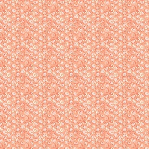 Peach, Coral  and Cream Textured Circles