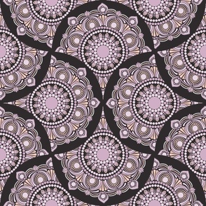 24” Intangible Apricity Dot Mandala Mirrored Scallop - Large