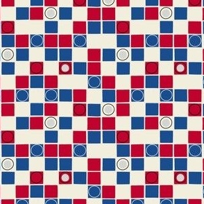 Retro Red & Blue Randomized Squares