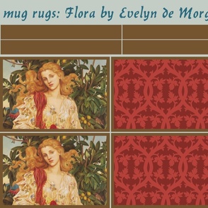 mug rugs: Flora