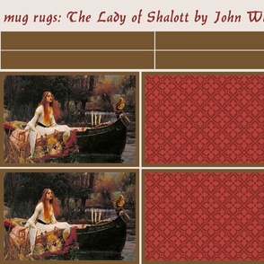 mug rugs: The Lady of Shalott