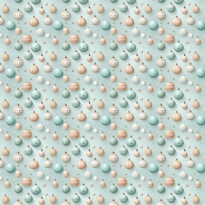 Peach and Teal Pastel Christmas Decorations