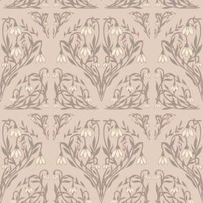 Art Decor Floral Pattern in Rose Pink, Sage Green, and Butter Yellow