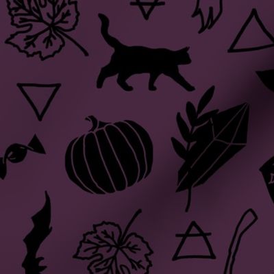 halloween symbols (black/purple)