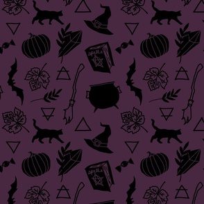 halloween symbols (black/purple)