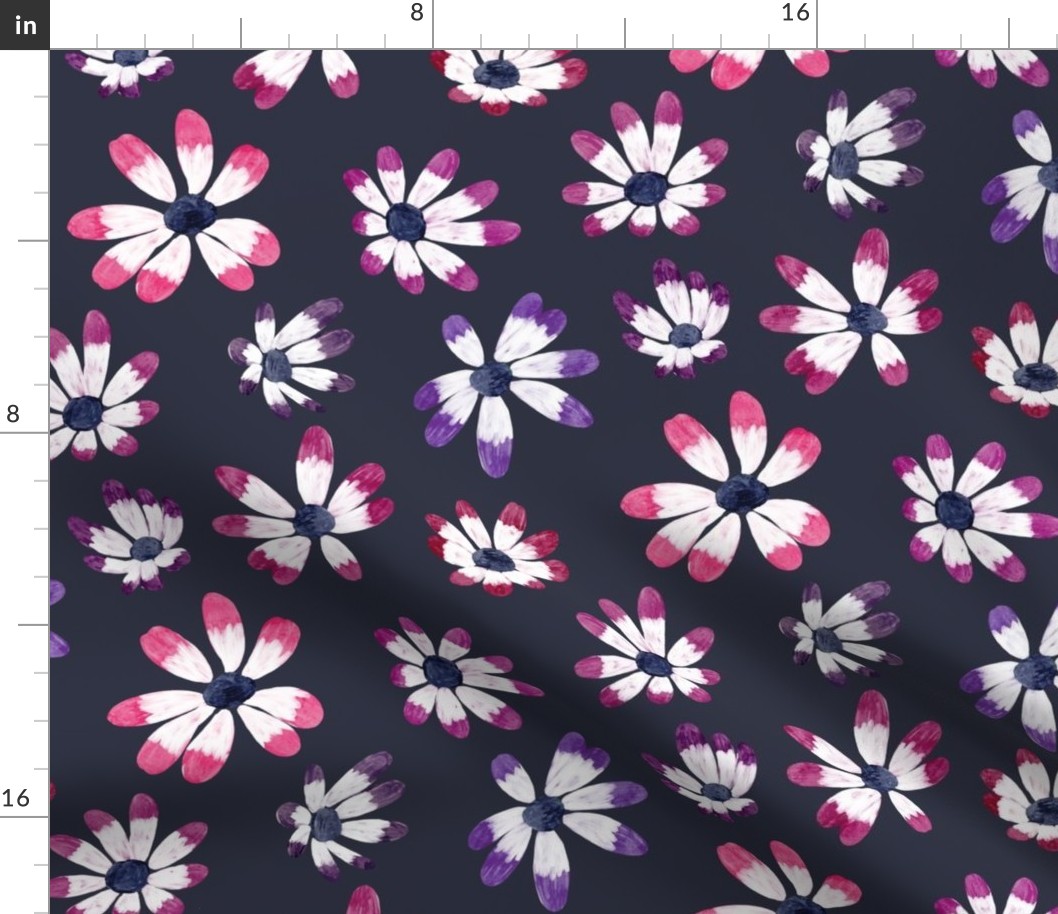 Jewel tone purple magenta flowers-big scale