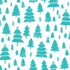 Christmas forest_turq