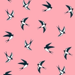 Barn swallow_ coral pink