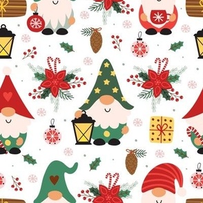 Christmas gnomes on a white background