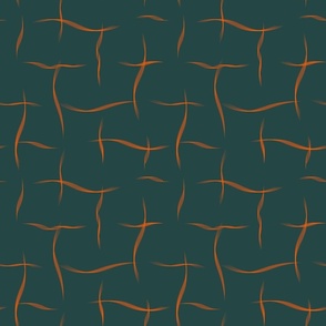 Simple Orange Shapes Teal Background