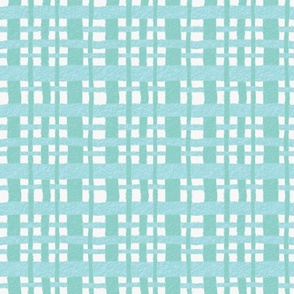 Aqua Green Chalk Look Texture Basketweave - Large Scale