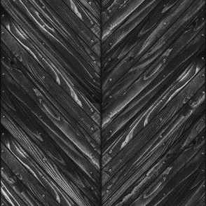 V Pattern Wood Repeat Black and White in SMALL