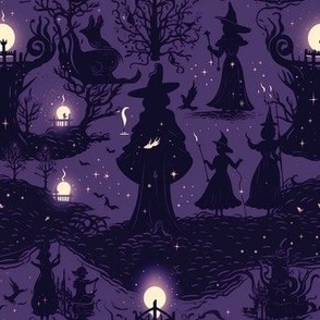 Witches Halloween Purple