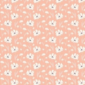 Sweetie Floral - Off White on Coral peach