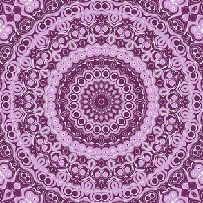 Purple and Lavender Mandala Kaleidoscope Medallion Flower