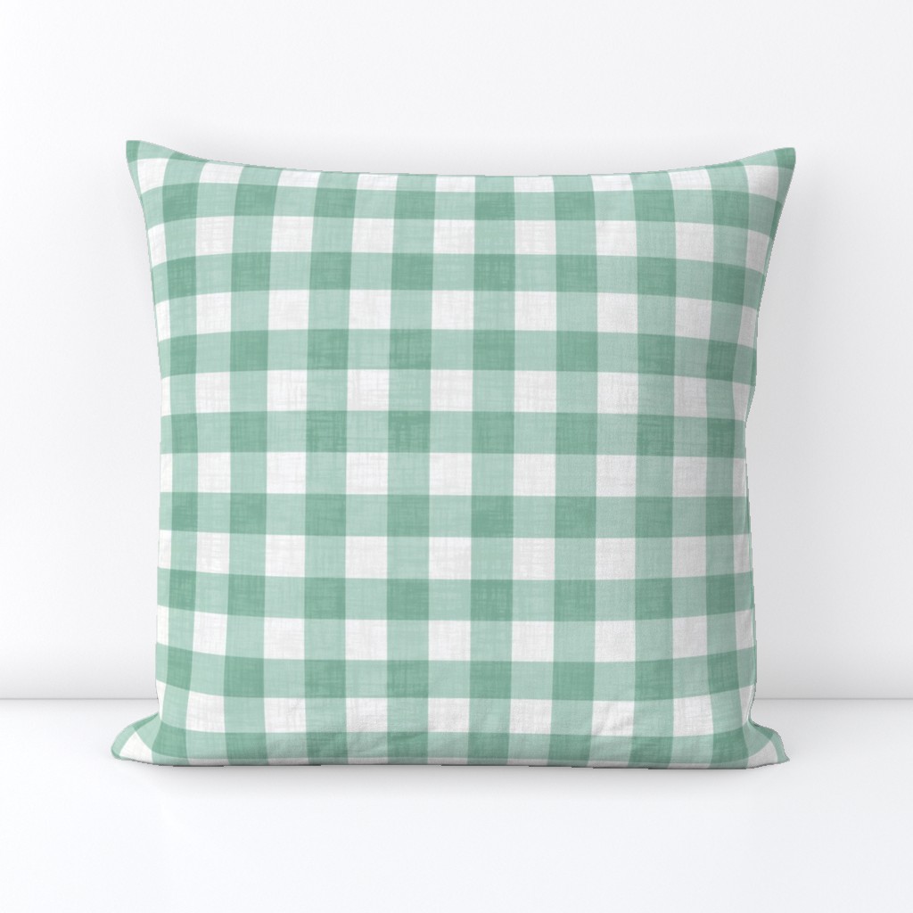 Faux Linen Gingham Mint