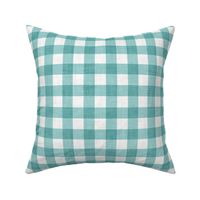 Faux Linen Gingham Ocean