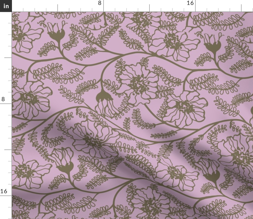 Floral pantone intangible tea towel