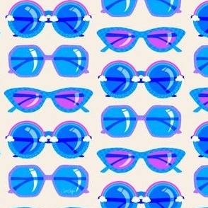 Retro Sunglasses – Indigo on Cream