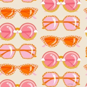 Retro Sunglasses – Peach Ombré on Cream
