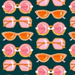 Retro Sunglasses – Peach Ombré on Teal