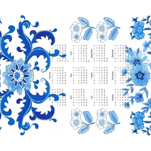 Calendar 2024 Blue Chinoiserie - Florals