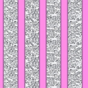 Kimono Mini Stripe - Smallprint / Hot Pink