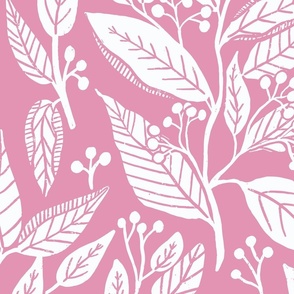 Berry leaves pink2