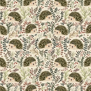 Autumn Forest Finds - Hedgehogs in beige M