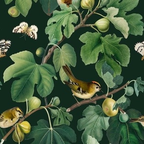 Figs & Birds - Medium - Dark Green