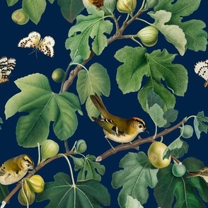 Figs & Birds - Medium - Navy Blue
