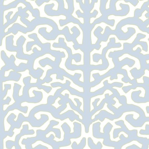 abstract coral/muted soft blue with spring green outlines/large
