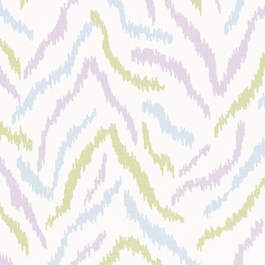ikat inspired tiger stripes/soft blue lavender green/large