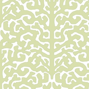 abstract coral/spring green outlined/large